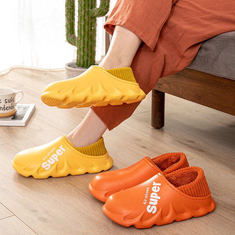 Home Slippers EVA Waterproof Warm Plush Indoor Shoes Couple Couple Shoes Image