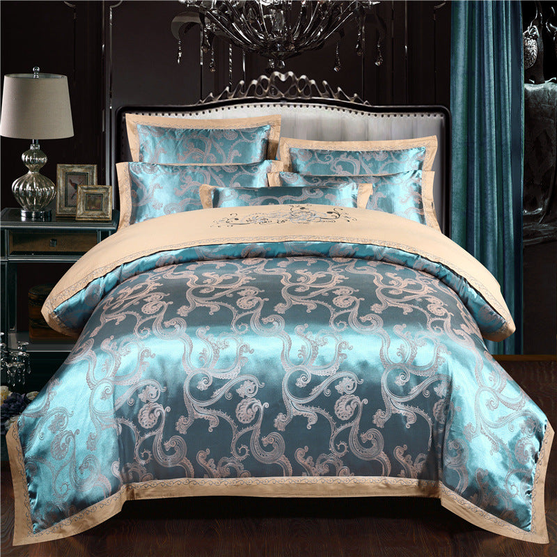 European Style Jacquard Cotton Embroidery Quilt Cover Image