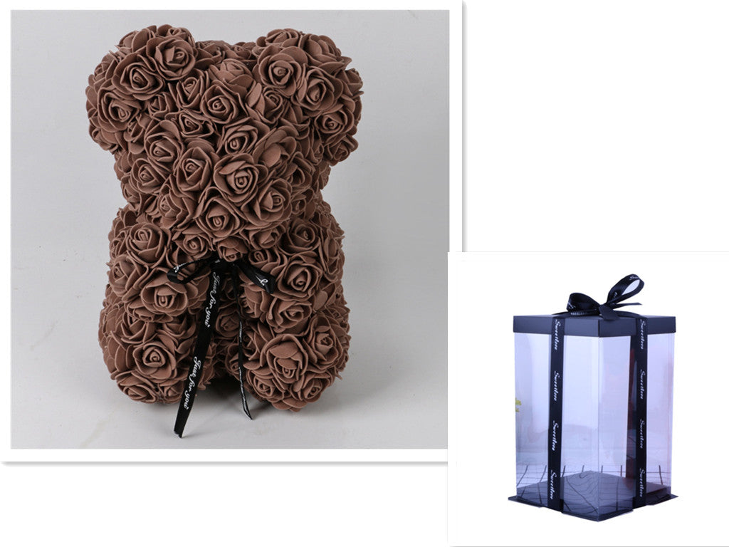 Valentine's Day Gift Rose Bear Eternal Flower Rose Teddy Bear PE Foam Bear 25cm Valentines Day Image