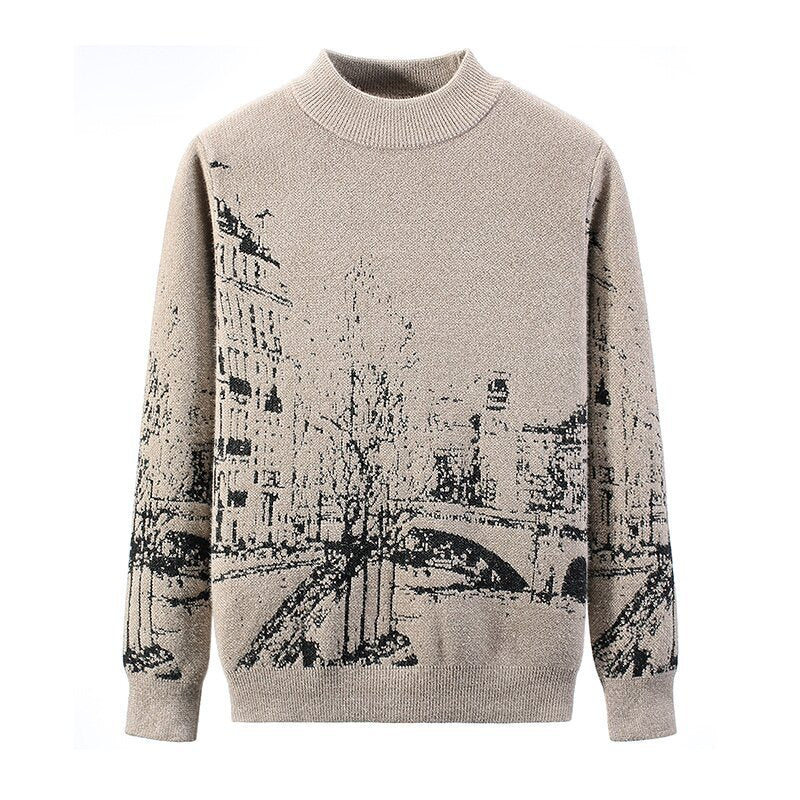 Autumn And Winter Round Neck Long Sleeved Pullover Thick Sweater Image