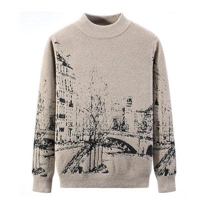 Autumn And Winter Round Neck Long Sleeved Pullover Thick Sweater