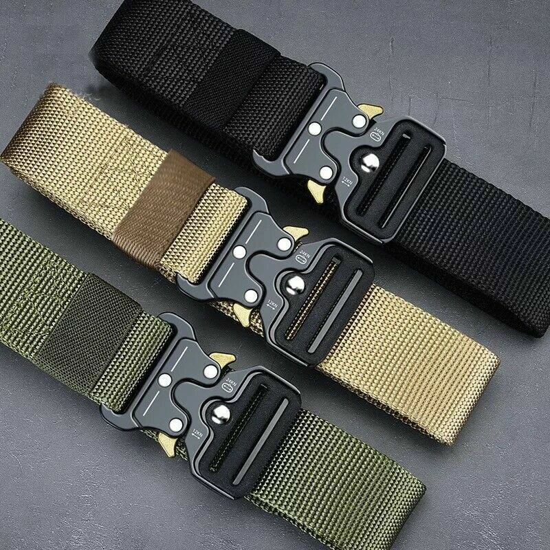 PREMIUM Men Casual Military Belt Tactical Waistband Rescue Rigger Nylon Belt USA Image