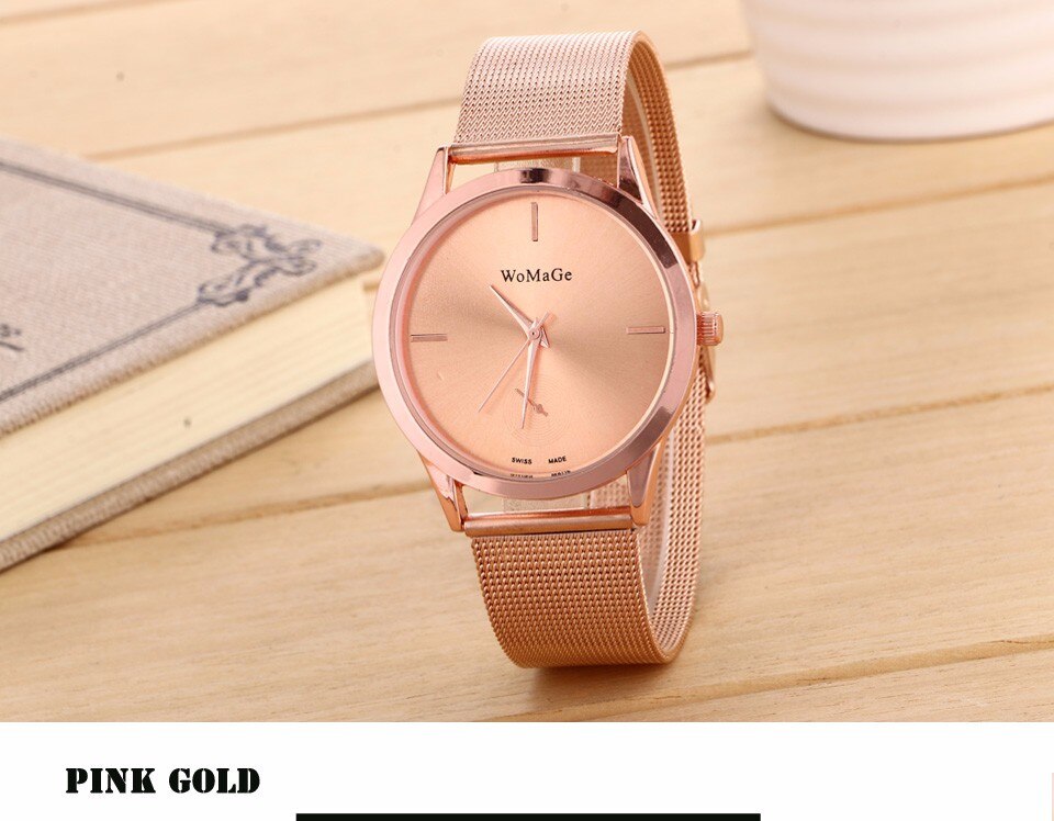 Fashion Alloy Belt Mesh Watch Unisex women's watches Minimalist Style Quartz Watch relogio feminino saat Watches for women Image