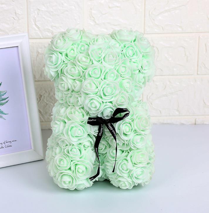 Valentine's Day Gift Rose Bear Eternal Flower Rose Teddy Bear PE Foam Bear 25cm Valentines Day Image