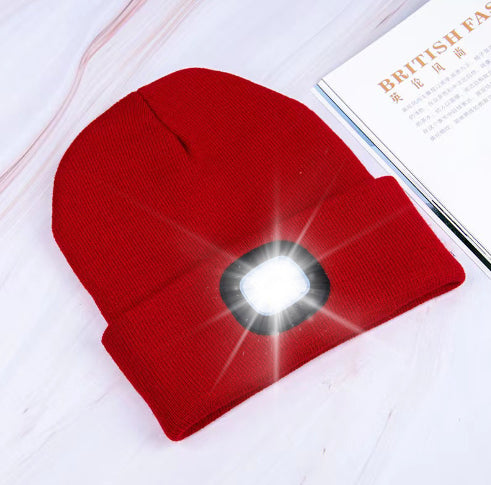 LED Knit Hat Button Cell Type Knitted Hat With Light Glowing Image