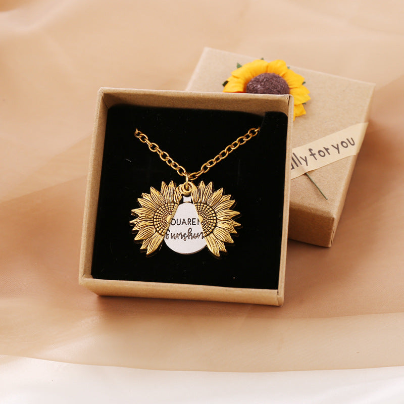 You Are My Sunshine Sunflower Necklace Women Men Image