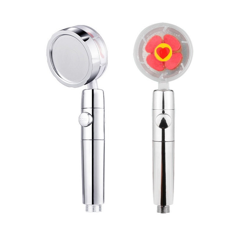 Propeller Driven Shower Head With Stop Button And Cotton Filter Turbocharged High Pressure Handheld Shower Nozzle Image