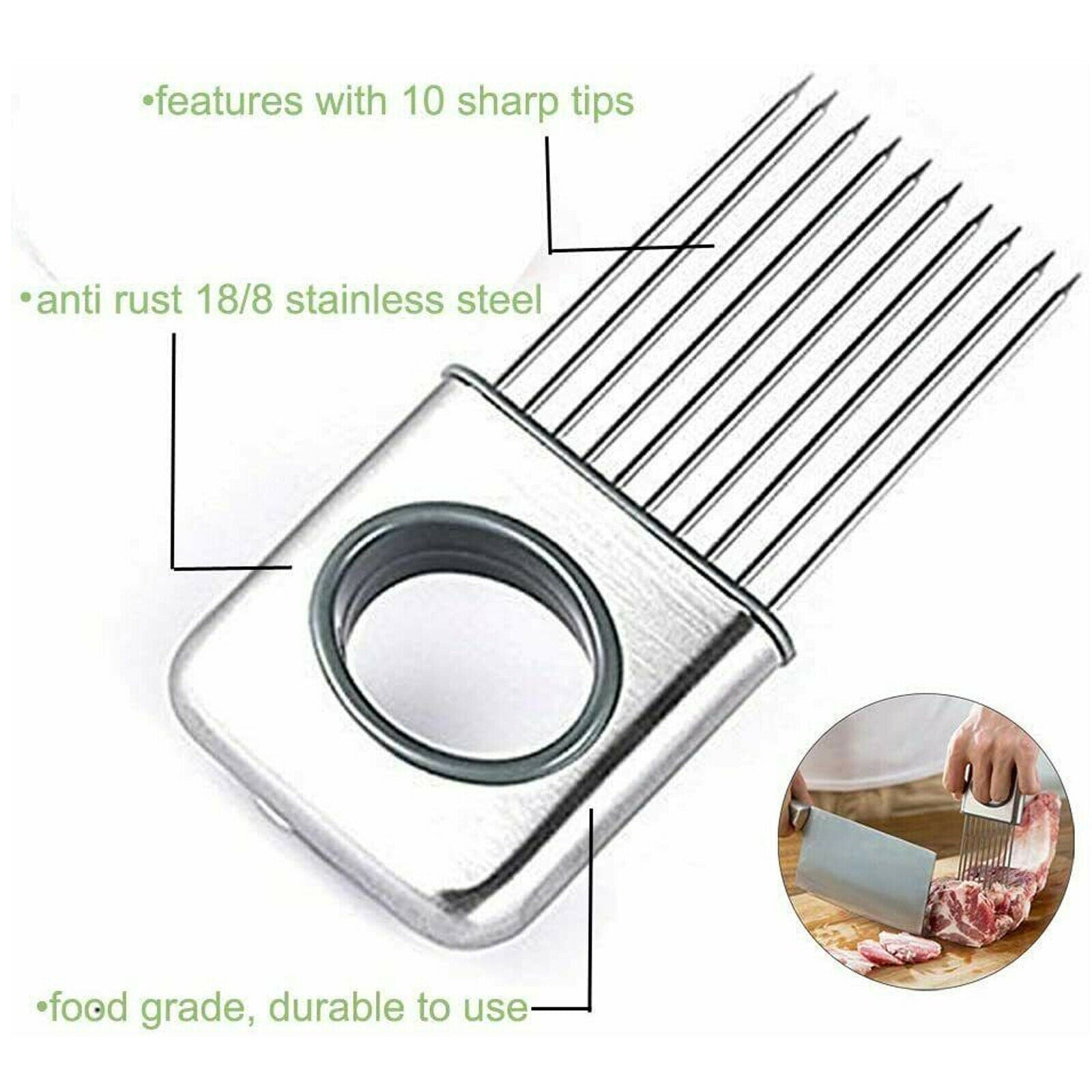 Onion Holder Slicer Vegetable tools Tomato Cutter Stainless Steel Kitchen Gadget Image