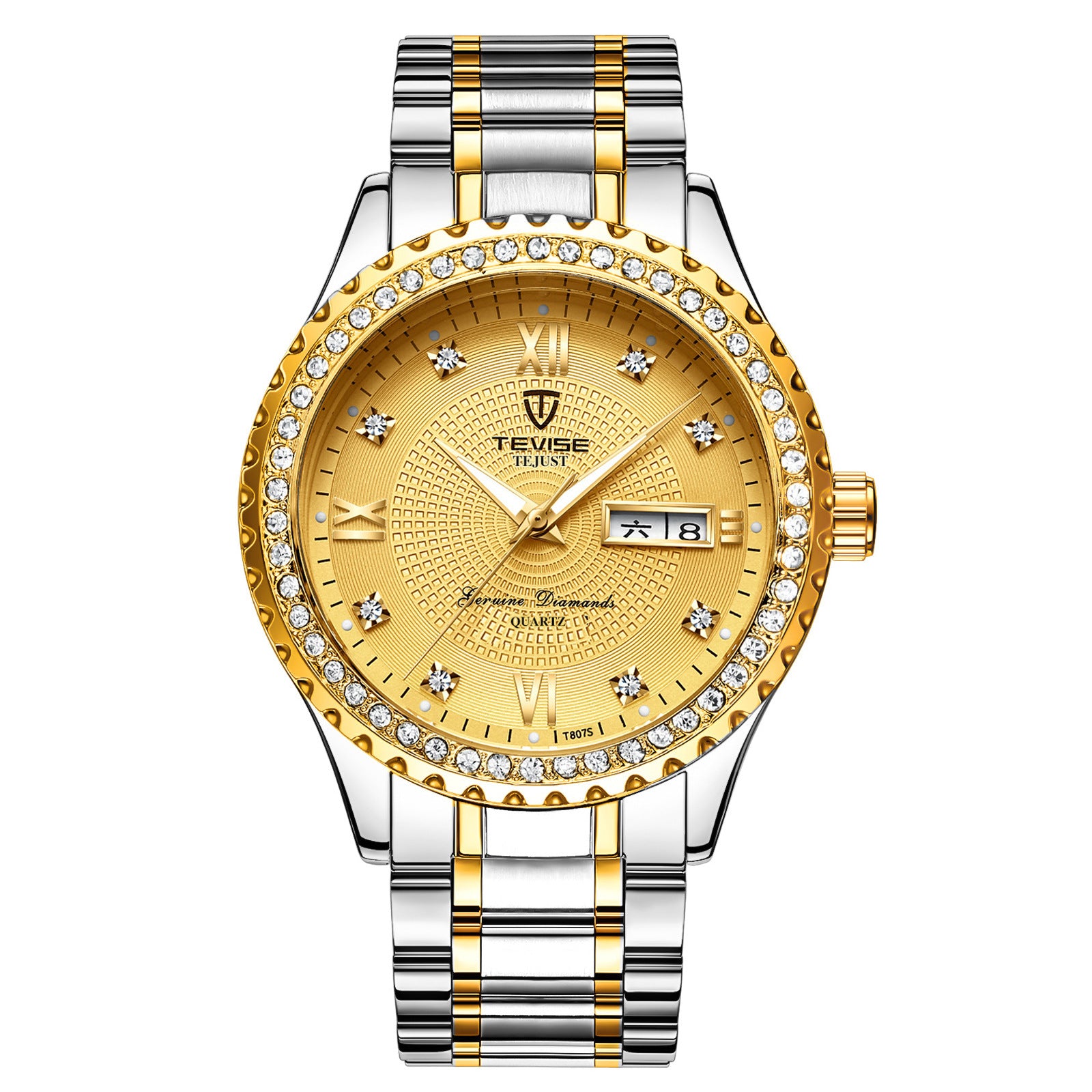 Couple Watches Quartz Gold Diamond Minimalist Wristwatches Image