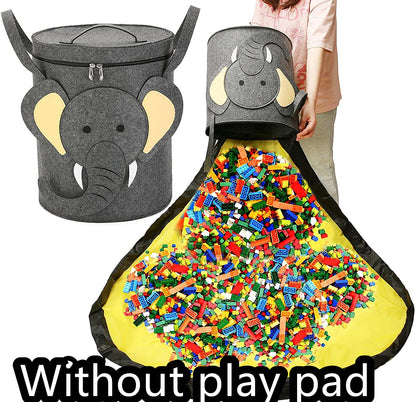 Felt Storage Bag Toy Play Mat 2 In 1 Pull Rope