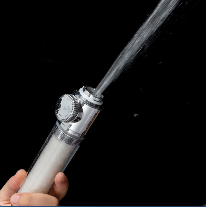 Pressurized Nozzle Turbo Shower Head One-Key Stop Water Saving High Pressure Shower Head Magic Water Line Bathroom Accessor Image