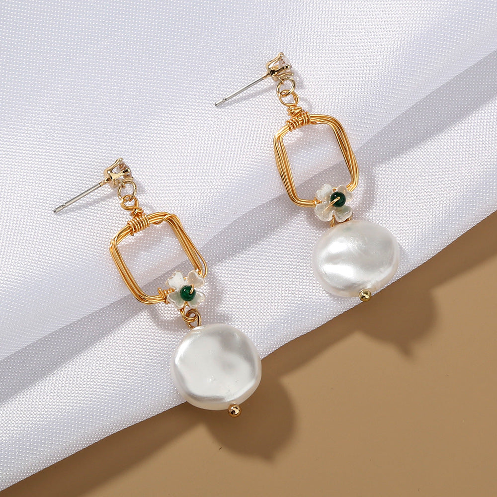 Fashion Women's Pearl Earrings Pendant Necklace Image