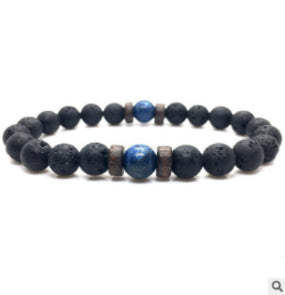 Personality Men's Black Volcanic Stone Bracelet Image