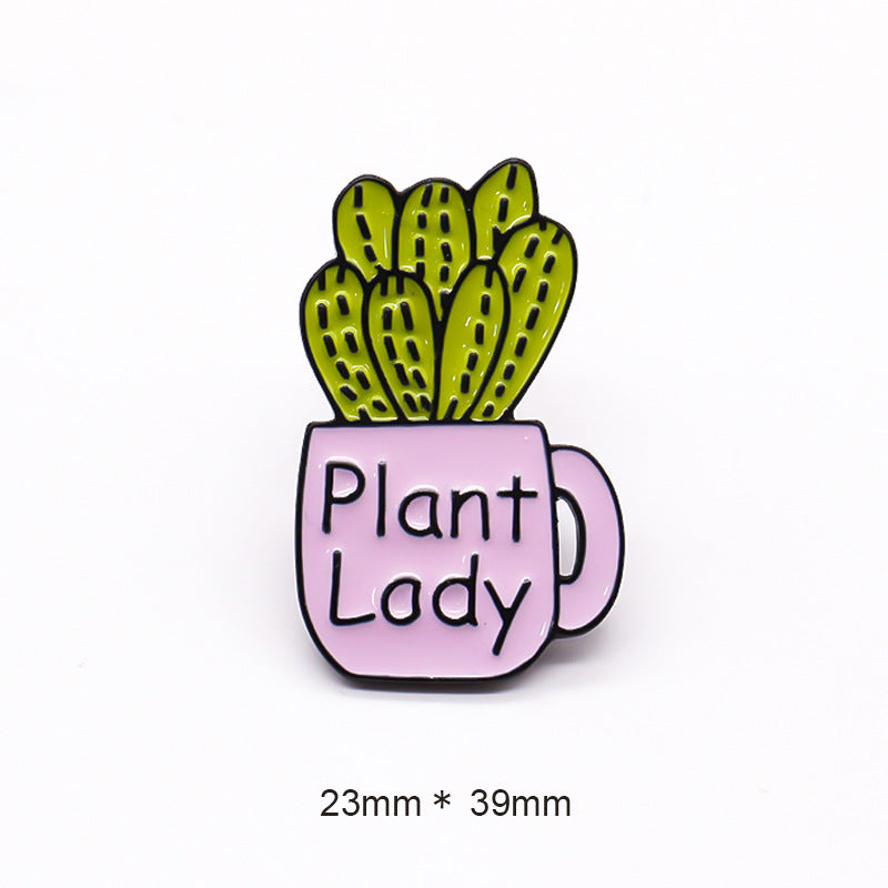 Brooch Cactus Potted Plant Lady Plant Lady Badge Image