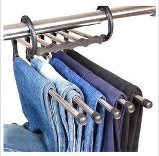 5 In 1 Wardrobe Hanger Multi-functional Clothes Hangers Pants Stainless Steel Magic Wardrobe Clothing Hangers For Clothes Rack Image