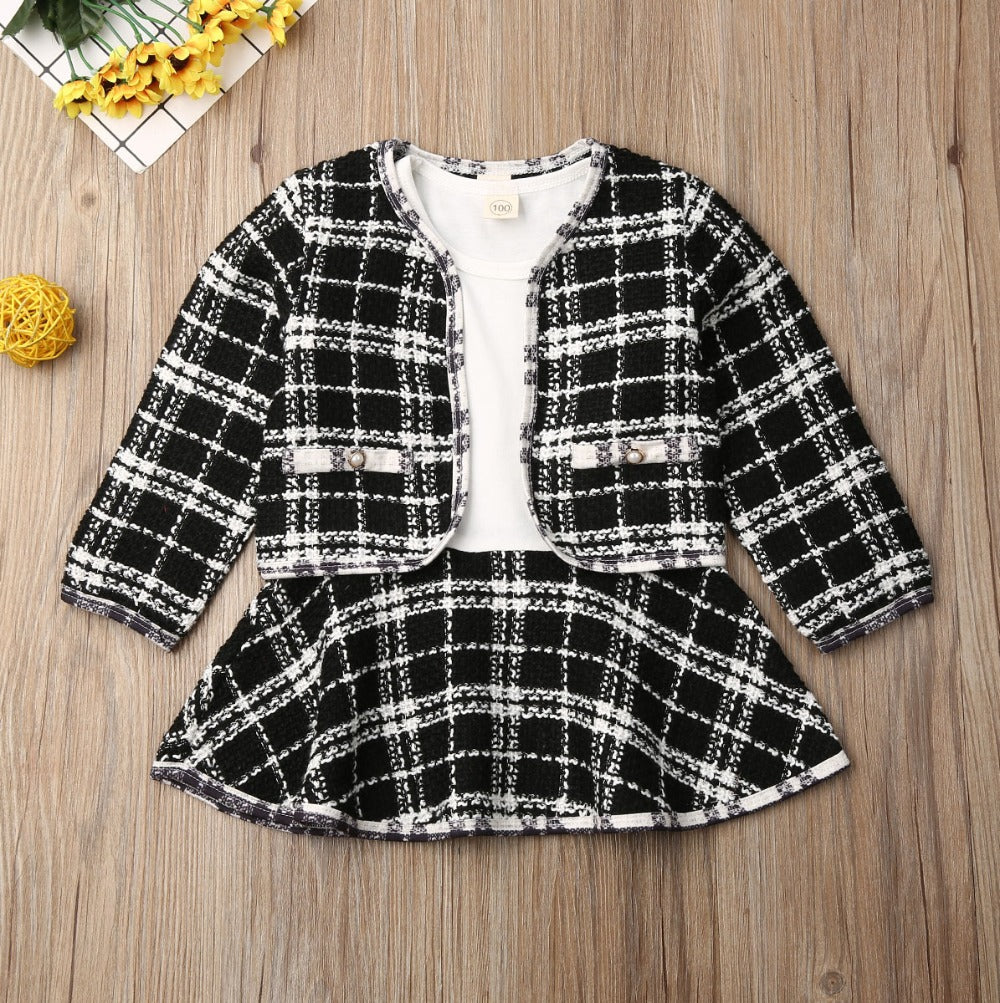 Long-sleeved Dresses Two-piece Children's Baby Small Incense Wind Suit Image