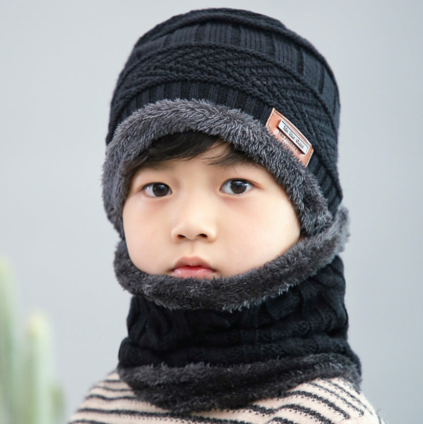 Warm knitted hat children's cap Image