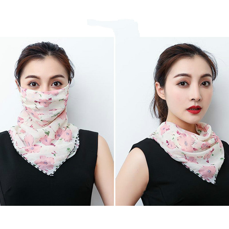 Hanging Ear Thin Face-covering Scarf Triangle Veil Scarf Image