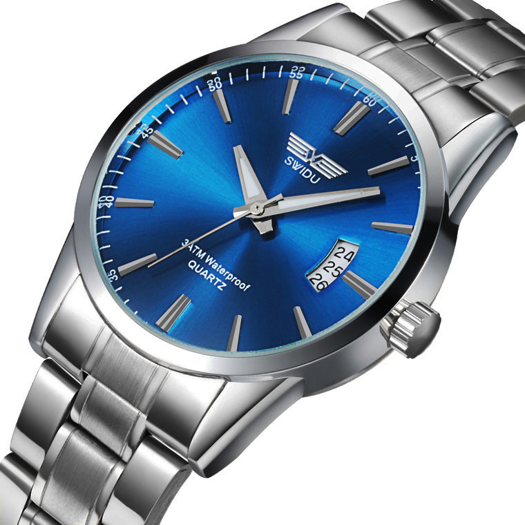 New watches, men's single day steel watches, non mechanical watches, foreign trade watches wholesale Image