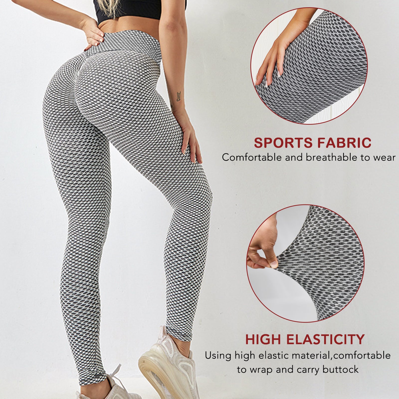 TIK Tok Leggings Women Butt Lifting Workout Tights Plus Size Sports High Waist Yoga Pants Image