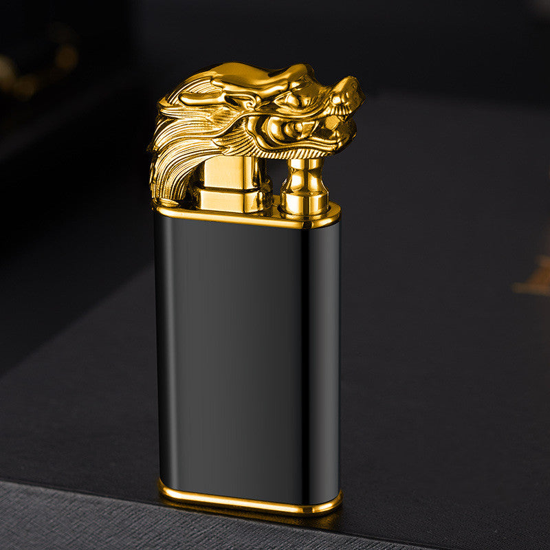 Creative Blue Flame Lighter Dolphin Dragon Tiger Double Fire Metal Winproof Lighter Inflatable Lighter Image