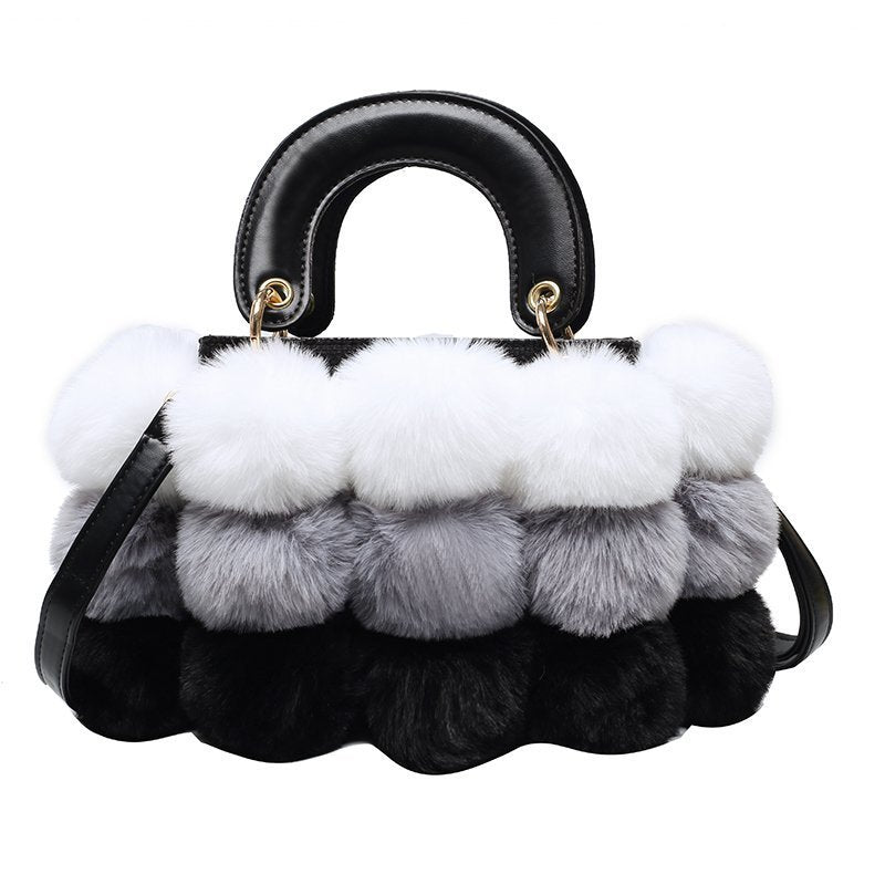 Plush Handbags Winter Plush Shoulder Bag Handbag Trend Messenger Bag Image