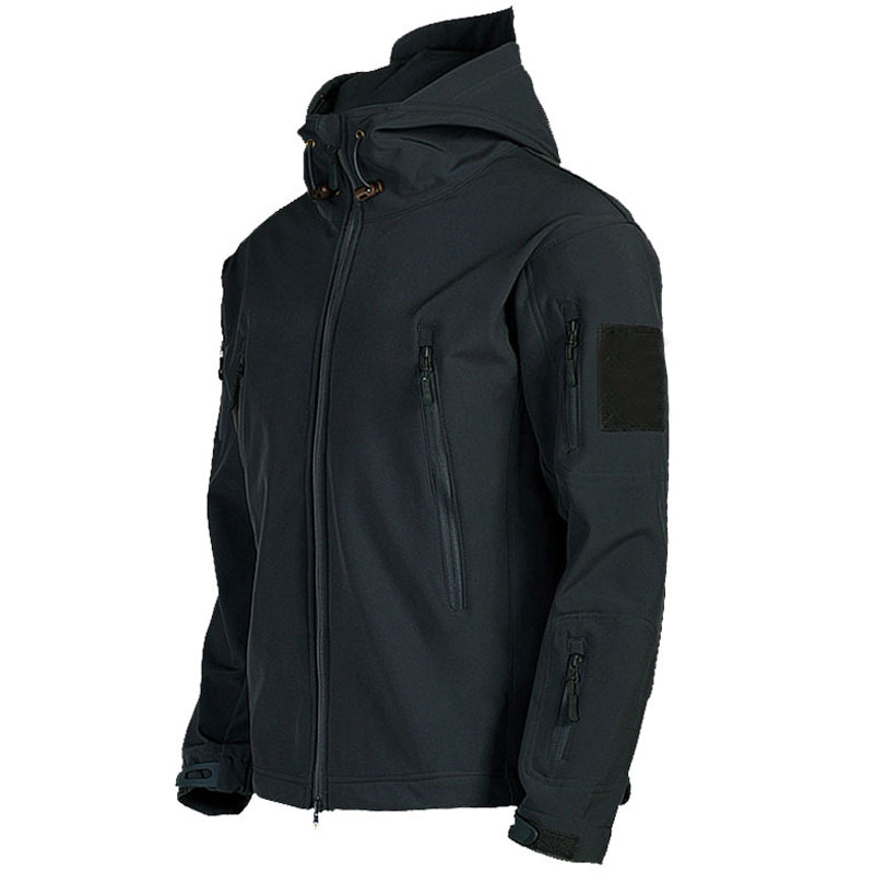 Soft Shell Jacket Men Windproof Hooded Jacket Image