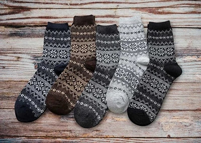 Winter Thick Warm Stripe Wool Socks Casual Sock Business Socks Image