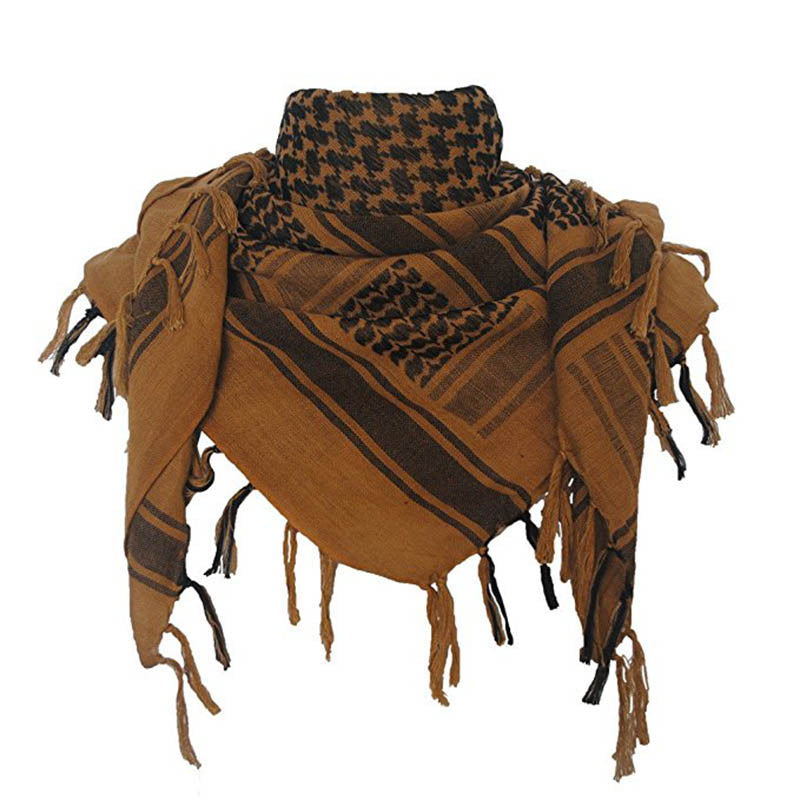 Cotton Military Shemagh Tactical Desert Arab Scarf 110x110cm Unisex Winter Keffiyeh Windproof Thick Muslim Scarves