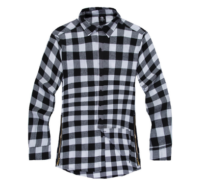 Mens Fashion Hip Hop Shirts Streetwear Urban Clothing Hiphop Men Clothes Plaid Zipper Shirt