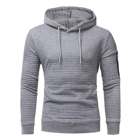 Men Sweatshirt Hoodie With Arm Zipper Long Sleeve Slim Tops Image