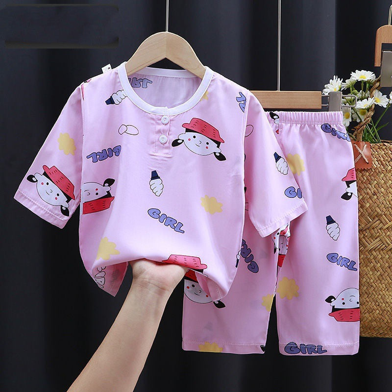 Summer Clothes Cotton Silk Air-conditioning Clothes Baby Clothes Image