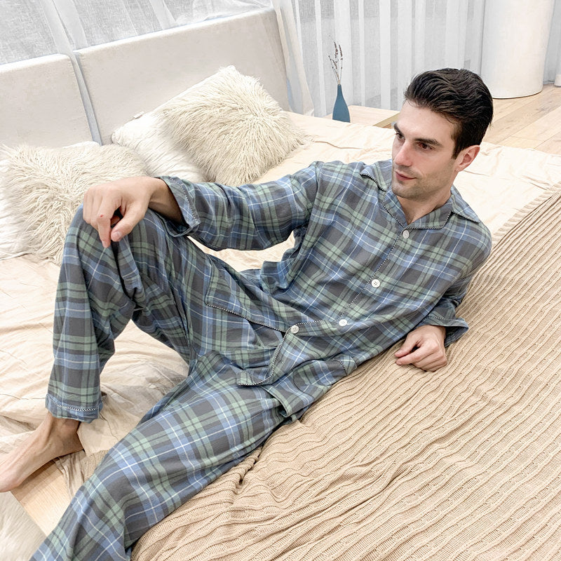 Men's Warm Cloth Flannel Pajama Suit Image