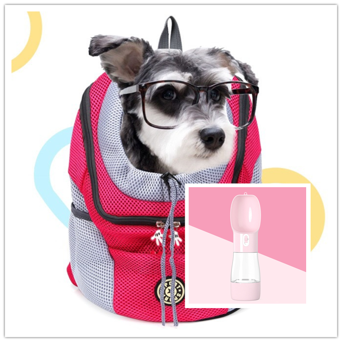 Pet Dog Carrier Carrier For Dogs Backpack Out Double Shoulder Portable Travel Outdoor Carrier Bag Mesh Image