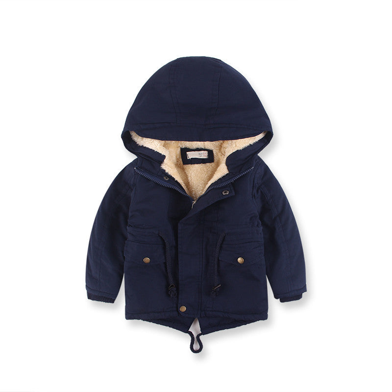 LM 6035 Europe And American Wind  Boy's Coat And Cashmere Boy's Windcoat For 2021 Autumn And Winter Children's Clothes Image