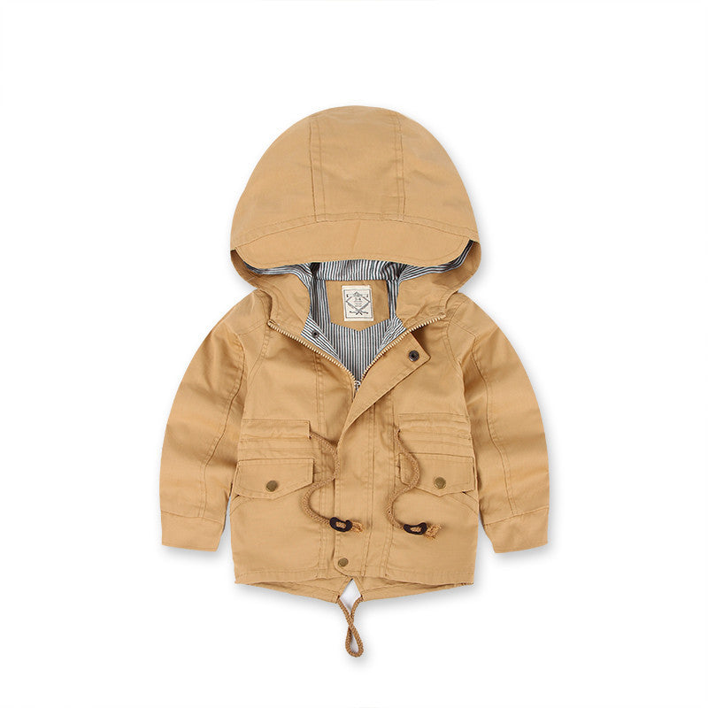 LM 6035 Europe And American Wind  Boy's Coat And Cashmere Boy's Windcoat For 2021 Autumn And Winter Children's Clothes Image