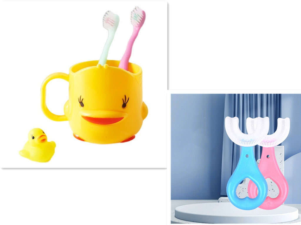 Children's U-shaped Food Grade Soft Rubber Toothbrush Image