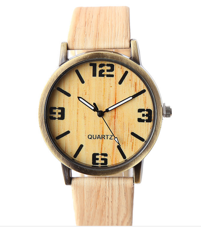 Wood Grain  Style Wrist Watch Image