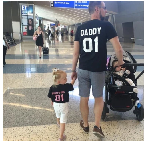 Pink word parent-child family outfit Image