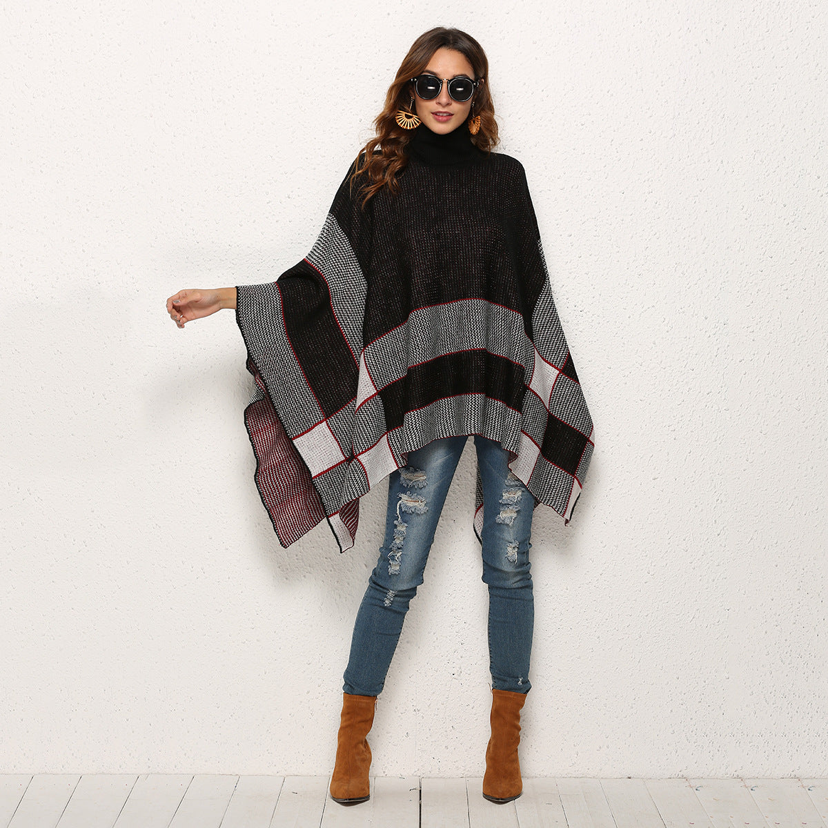 Cape sweater turtleneck sweater Image