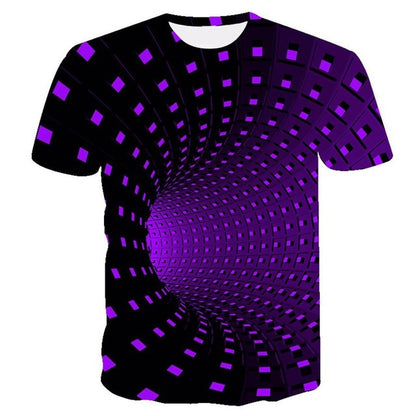 3D swirl print T-shirt