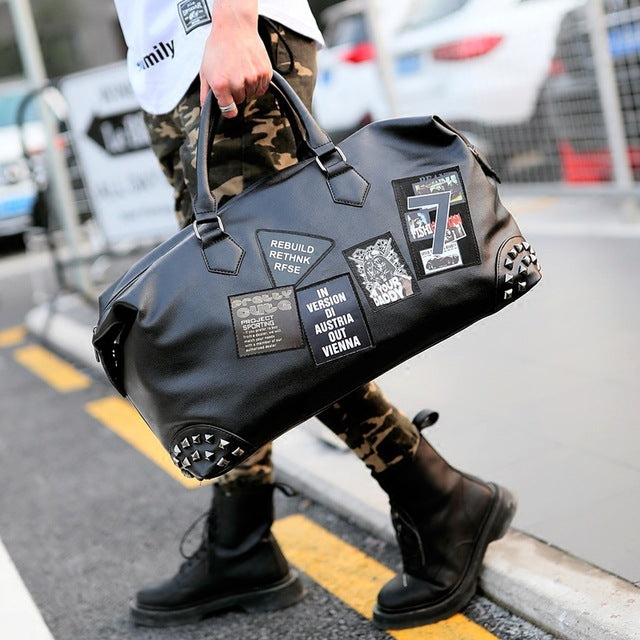 Leather gym bag