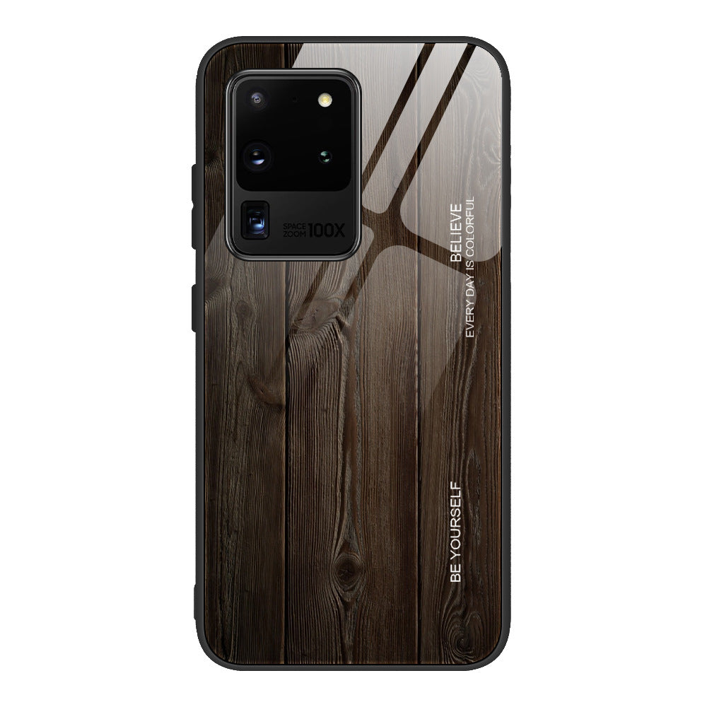 Wood grain tempered glass phone case Image