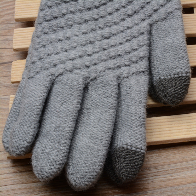 Knit Gloves Ladies Jacquard Touch Screen Warm Fashion Winter Gloves Image