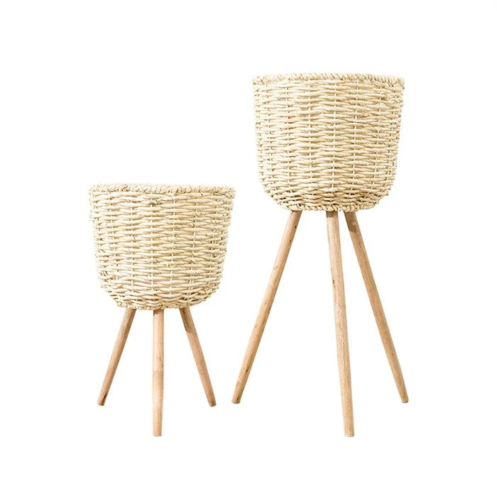 Floor - standing flowerpot straw furniture Image