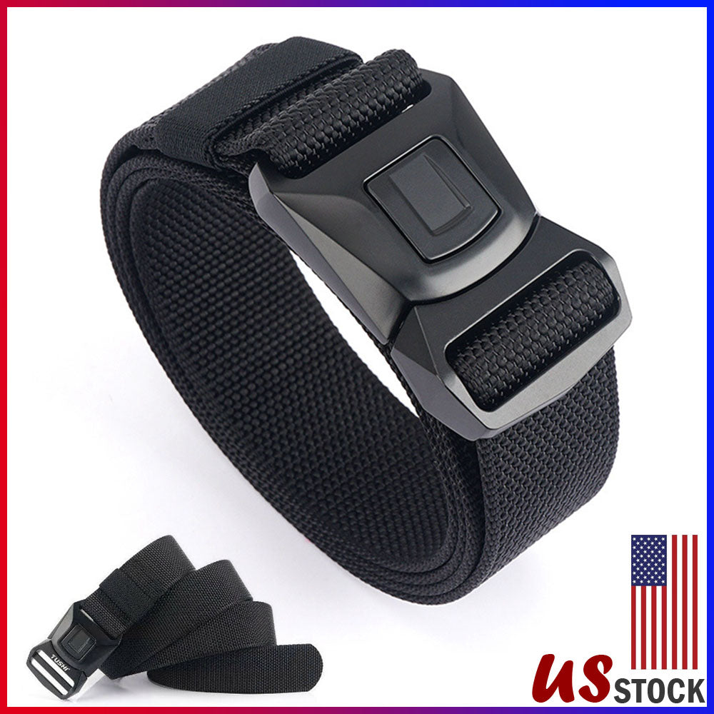 Quick Button Release Buckle Military Belt Strap Tactical Waistband Belts For MEN Image