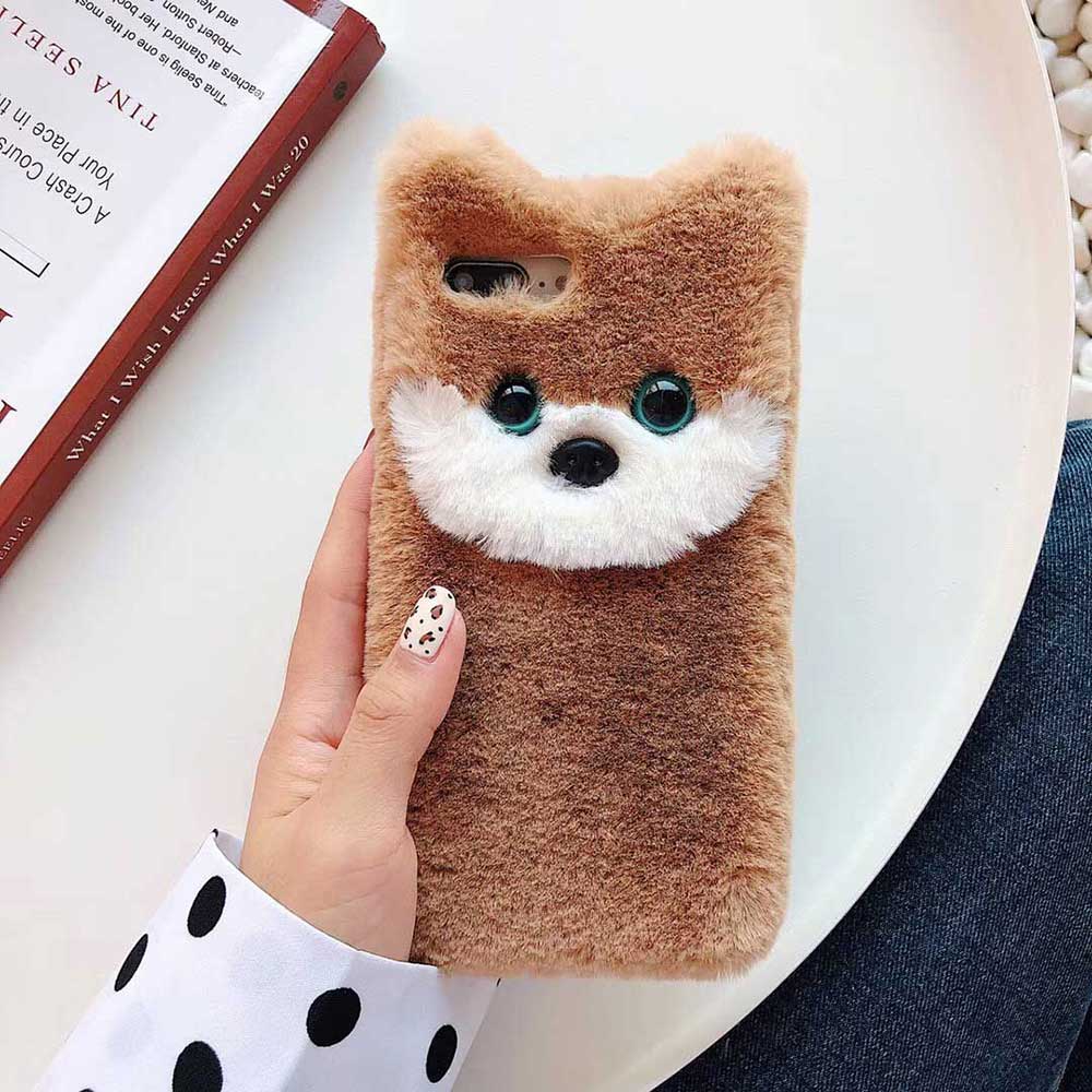 Plush dog phone case soft case Image