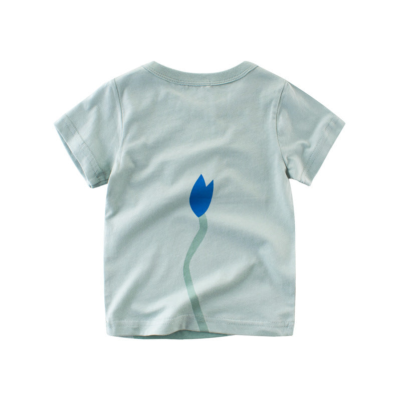 Child short sleeve t-shirt boy half sleeve Image