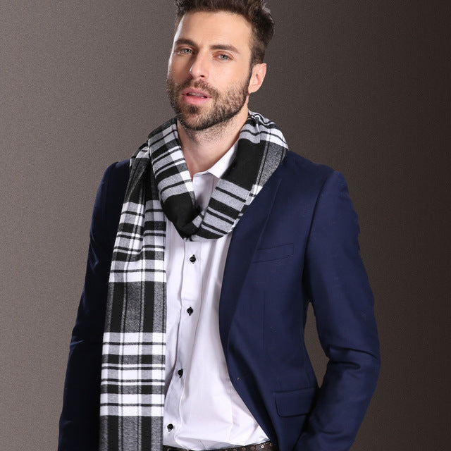 New Europe Fashion Shawl Scarves Men Winter Warm Tartan Image