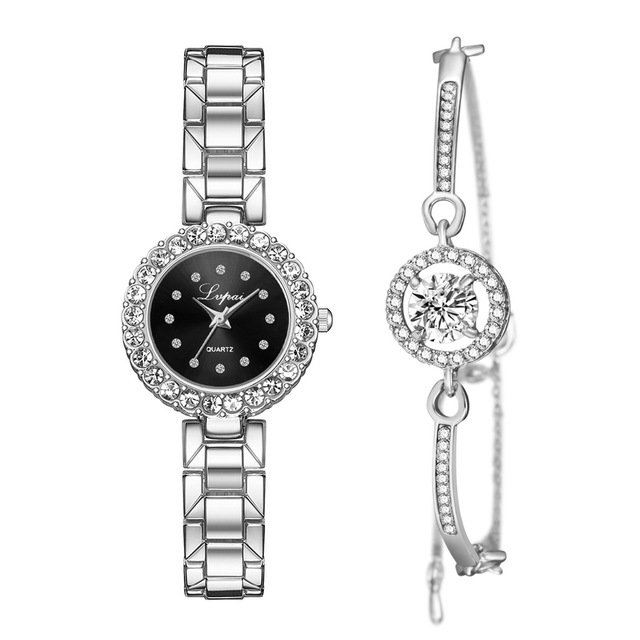 Watches-Set Bangle Clock Bracelet Wrist-Watch Quartz Women Fashion Ladies Brand Luxury Image